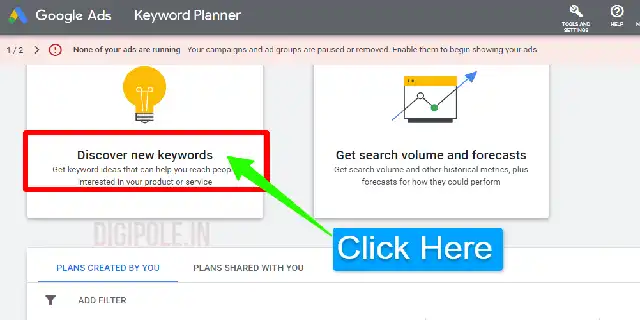 Google Keyword Planner Free tool