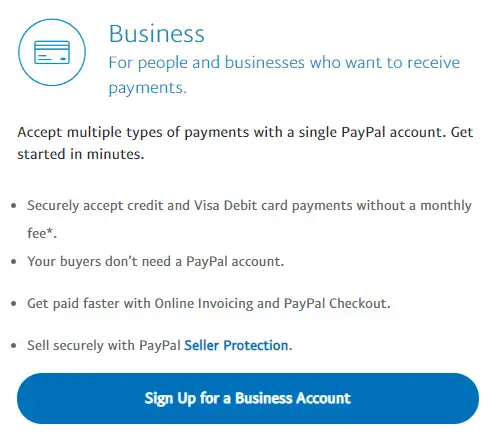 paypal business account