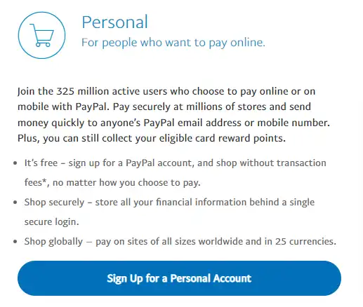paypal personal account